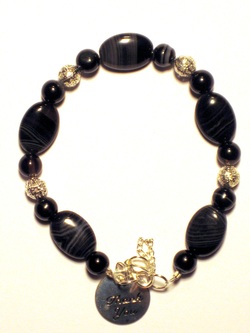 Black Onyx womans charity bracelet